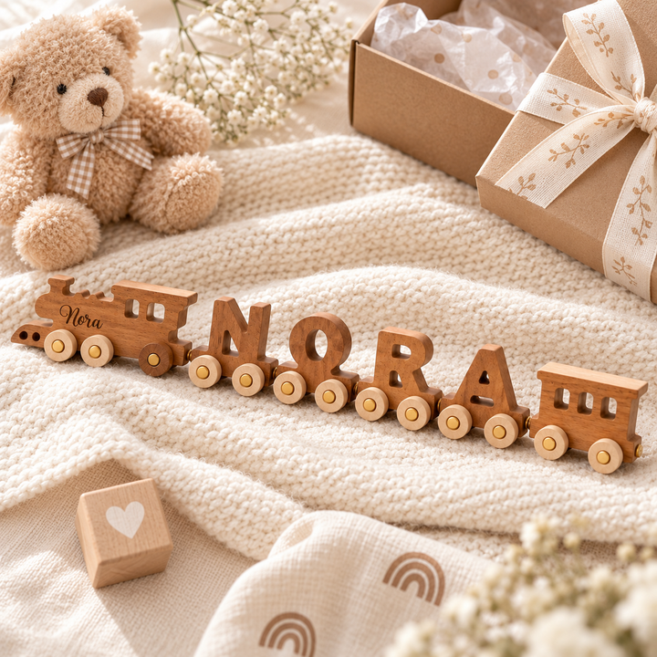 Personalized Wooden Name Train for Kids Woodemon