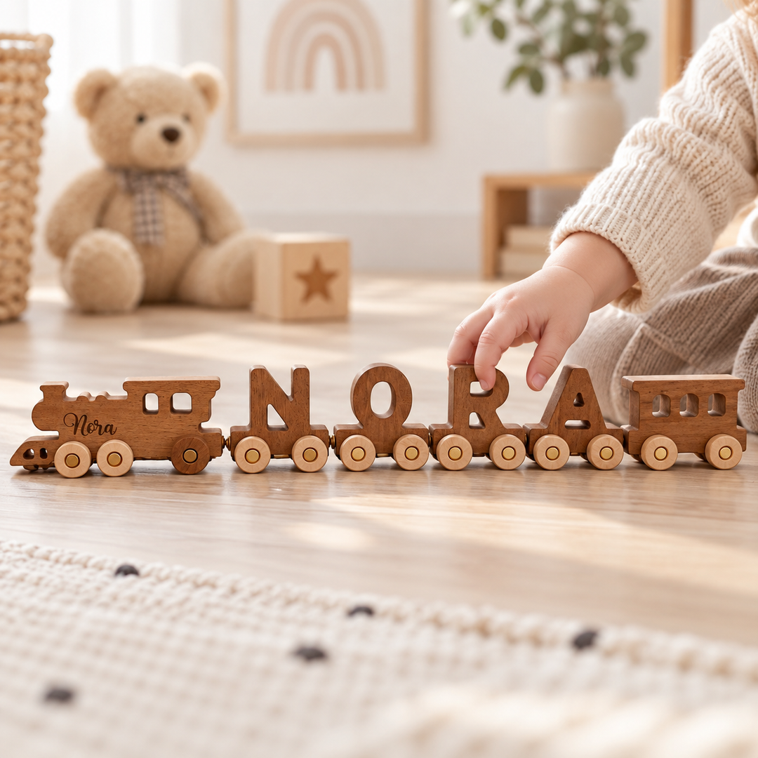 Personalized Wooden Name Train for Kids Woodemon