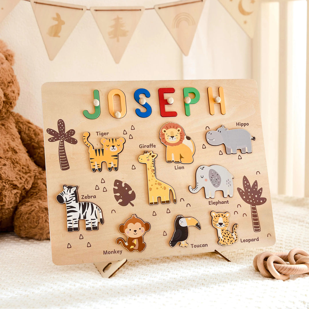 Personalized Jungle Animal Name Puzzle
