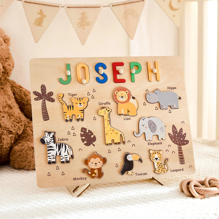 Personalized Jungle Animal Name Puzzle