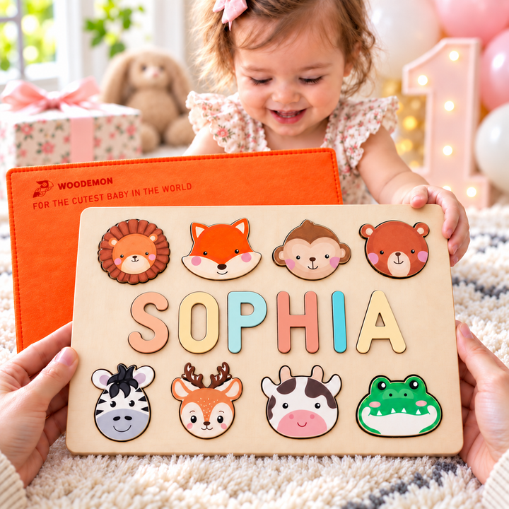 Personalized Wooden Name Puzzle Gift for Kids woodemon