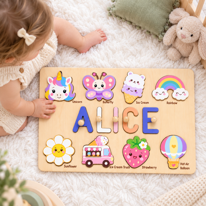 Personalized Wooden Name Puzzle Gift for Kids woodemon