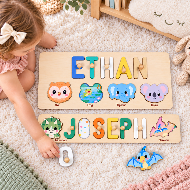 Personalized Wooden Name Puzzle Gift for Kids woodemon