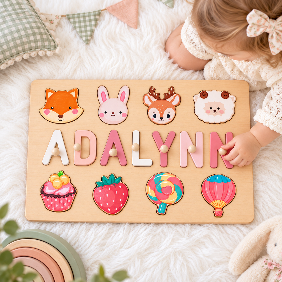 Personalized Wooden Name Puzzle Gift for Kids woodemon
