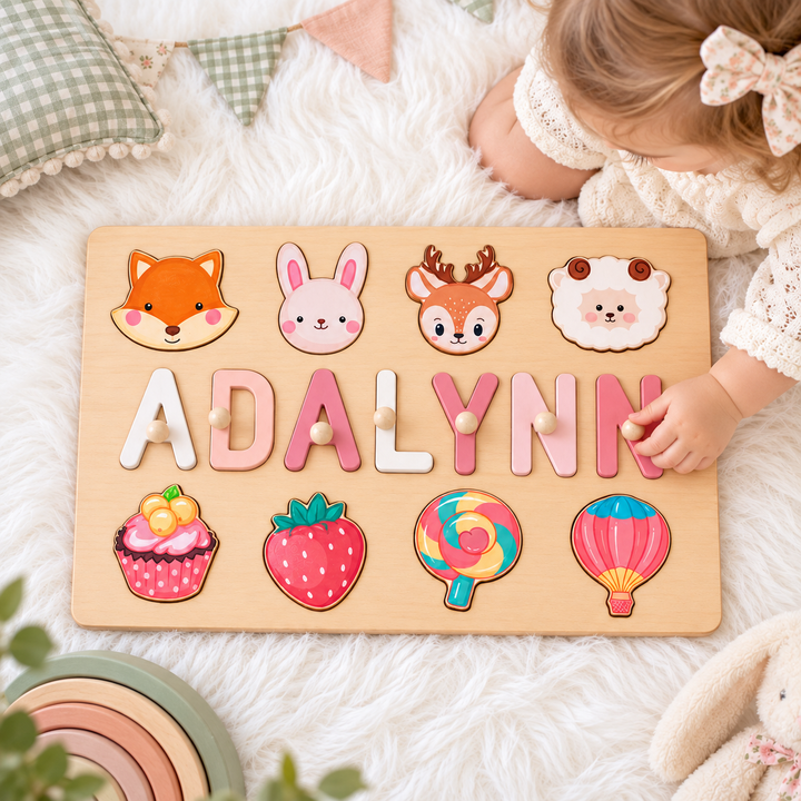 Personalized Wooden Name Puzzle Gift for Kids woodemon