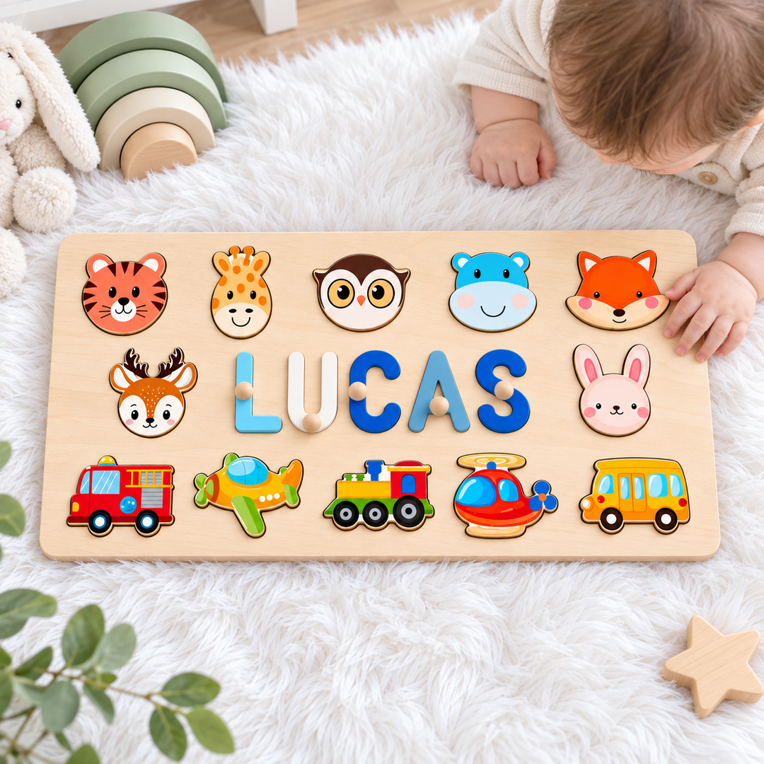 Personalized Wooden Name Puzzle Gift for Kids woodemon