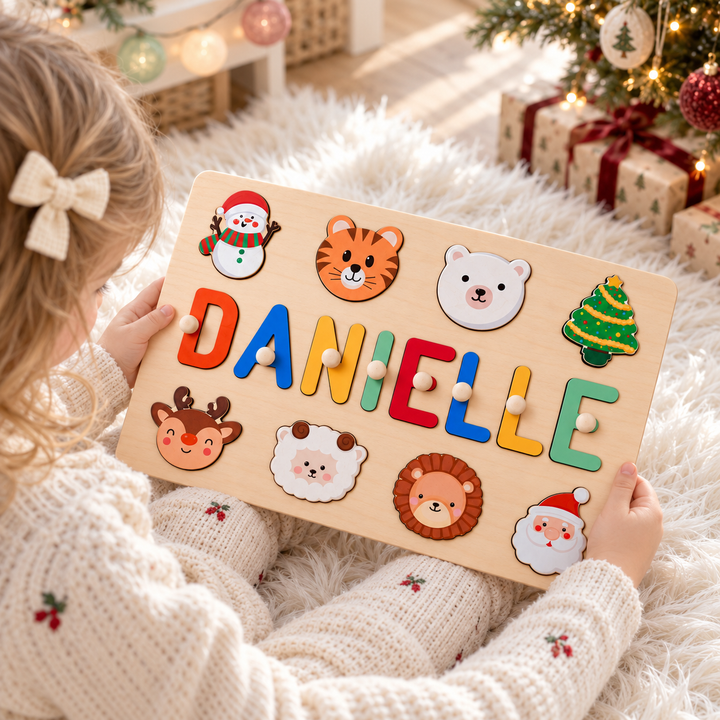 Personalized Wooden Name Puzzle Gift for Kids woodemon