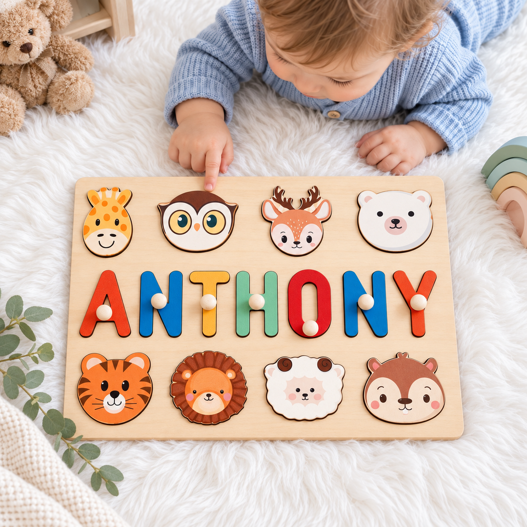 Personalized Wooden Name Puzzle Gift for Kids woodemon