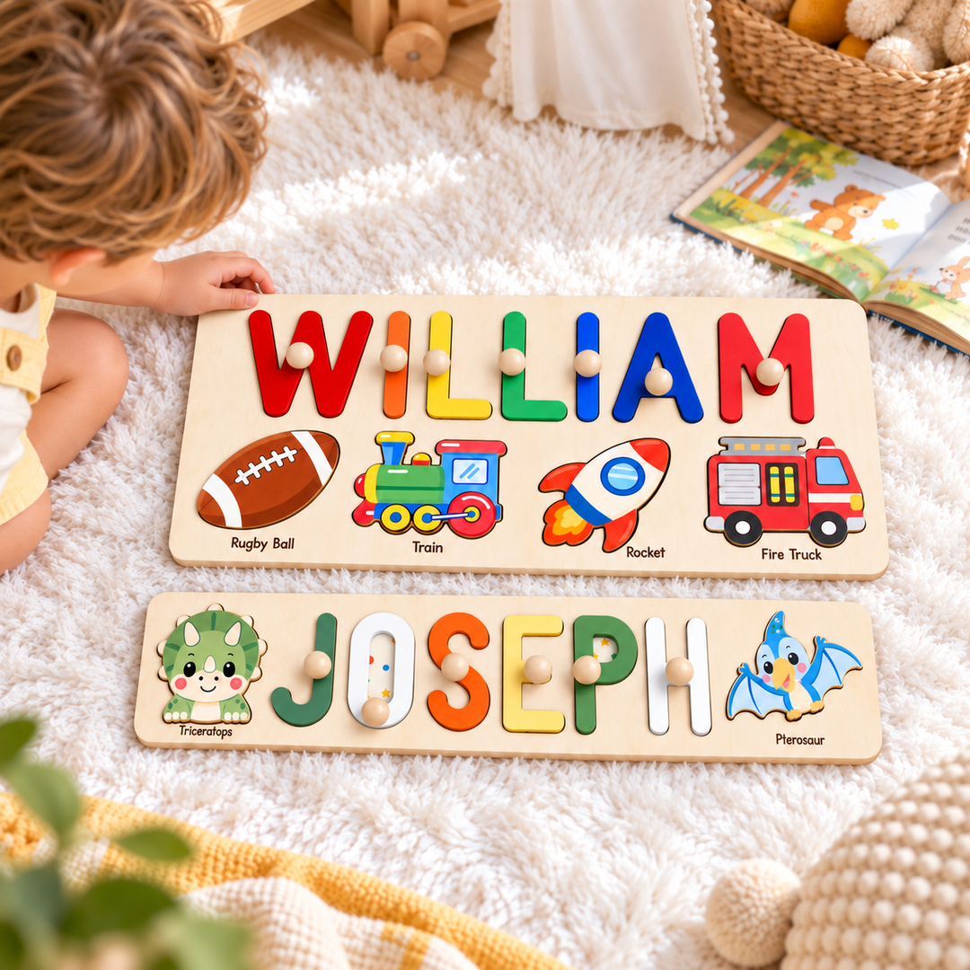 Personalized Wooden Name Puzzle Gift for Kids woodemon