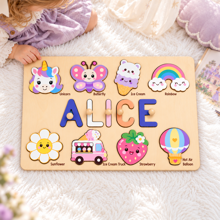 Personalized Wooden Name Puzzle Gift for Kids woodemon