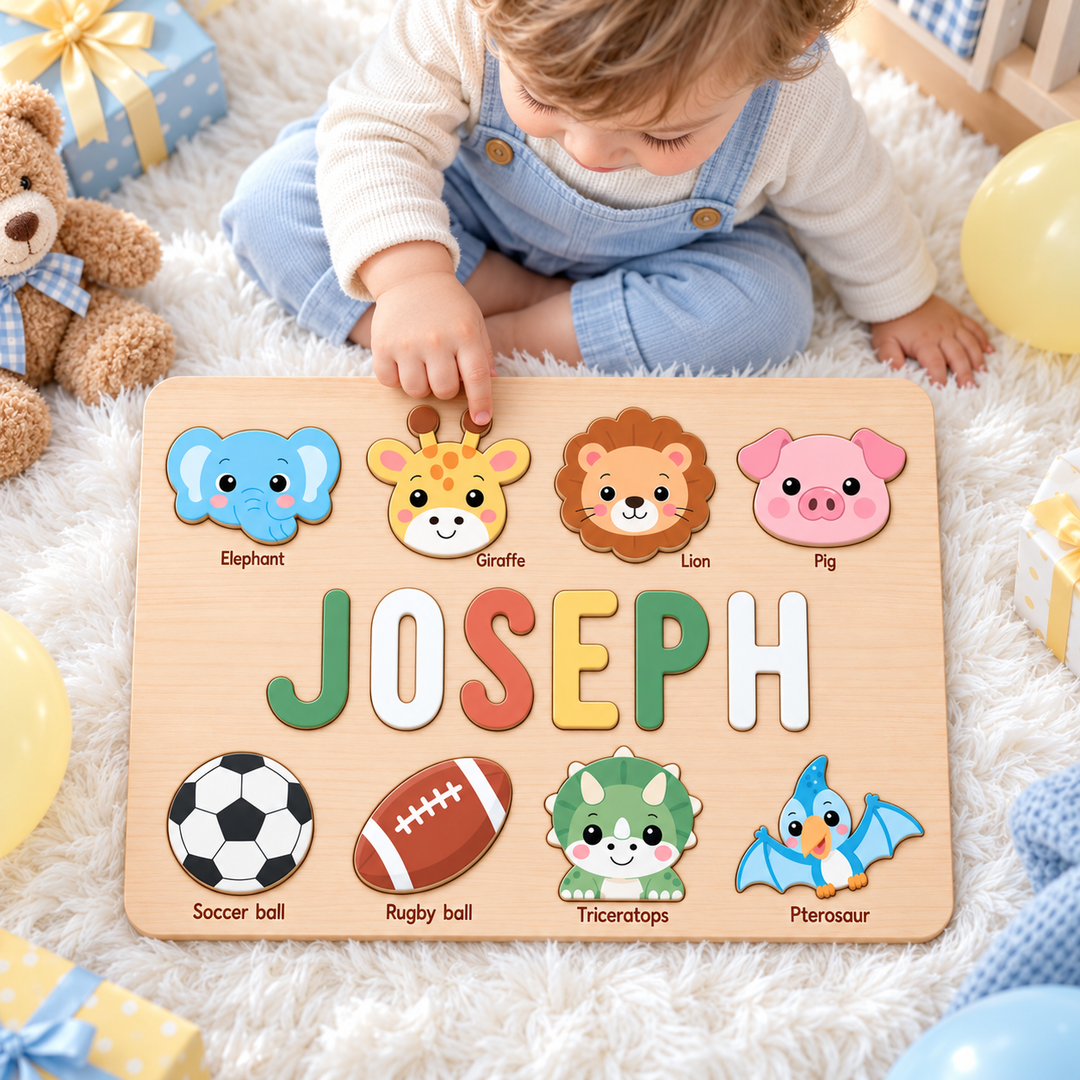 Personalized Wooden Name Puzzle Gift for Kids woodemon