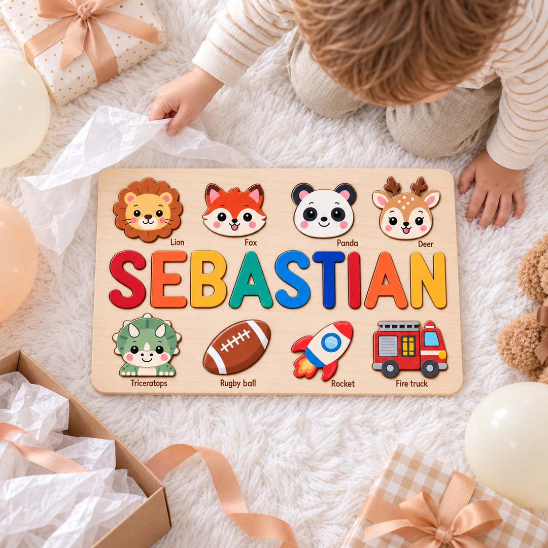 Personalized Wooden Name Puzzle Gift for Kids woodemon