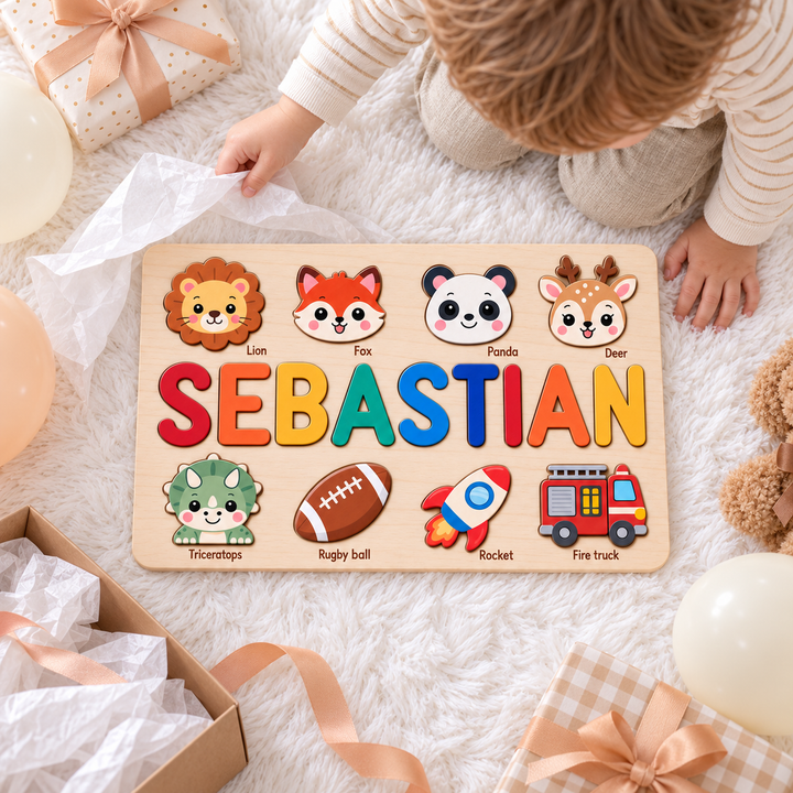 Personalized Wooden Name Puzzle Gift for Kids woodemon