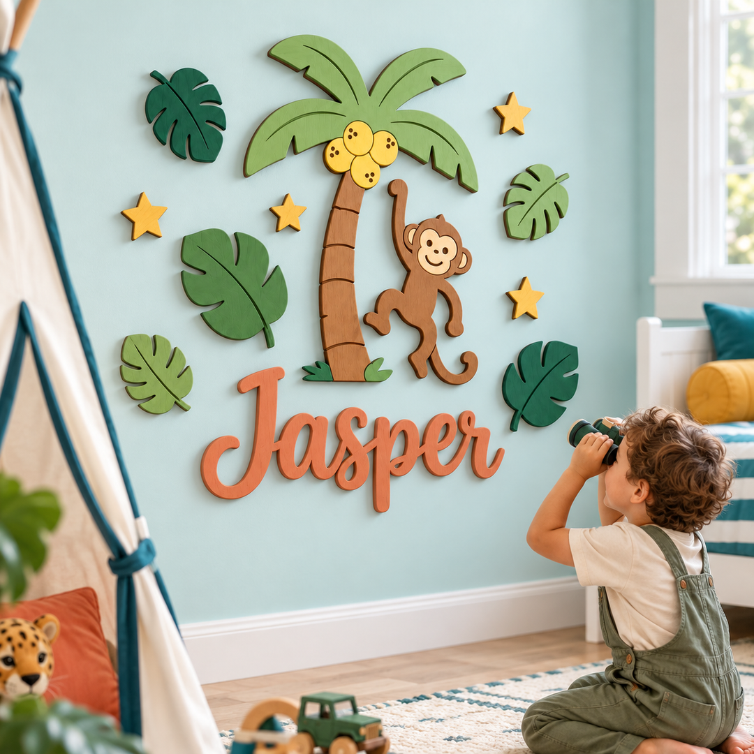Personalized Wooden Nursery Name Sign Woodemon