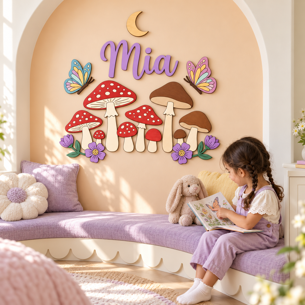 Personalized Wooden Nursery Name Sign – Cute Animal Themes Woodemon