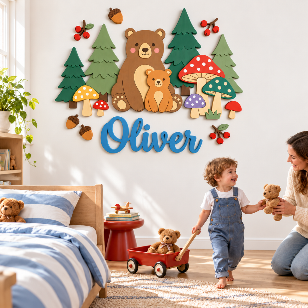 Personalized Wooden Nursery Name Sign – Animal Nursery Name Signs Woodemon