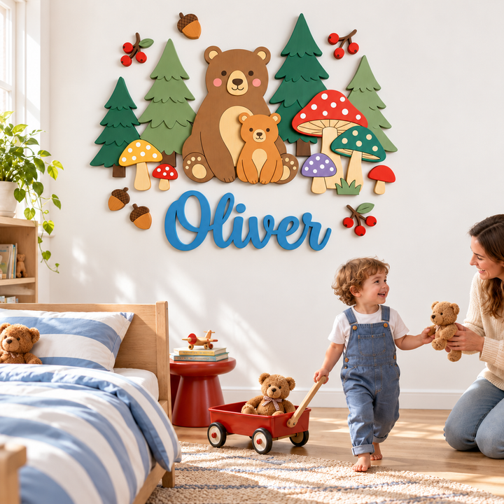 Personalized Wooden Nursery Name Sign – Animal Nursery Name Signs Woodemon