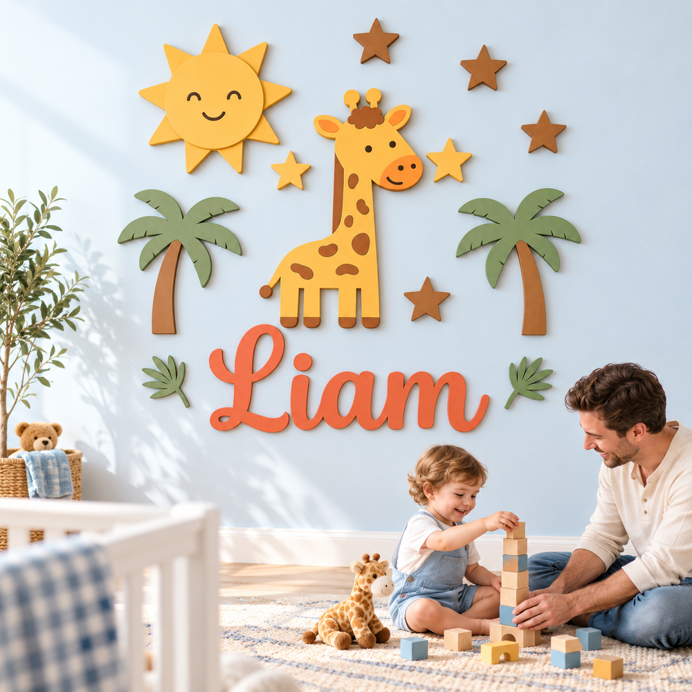Personalized Wooden Nursery Name Sign – Animal Nursery Name Signs Woodemon