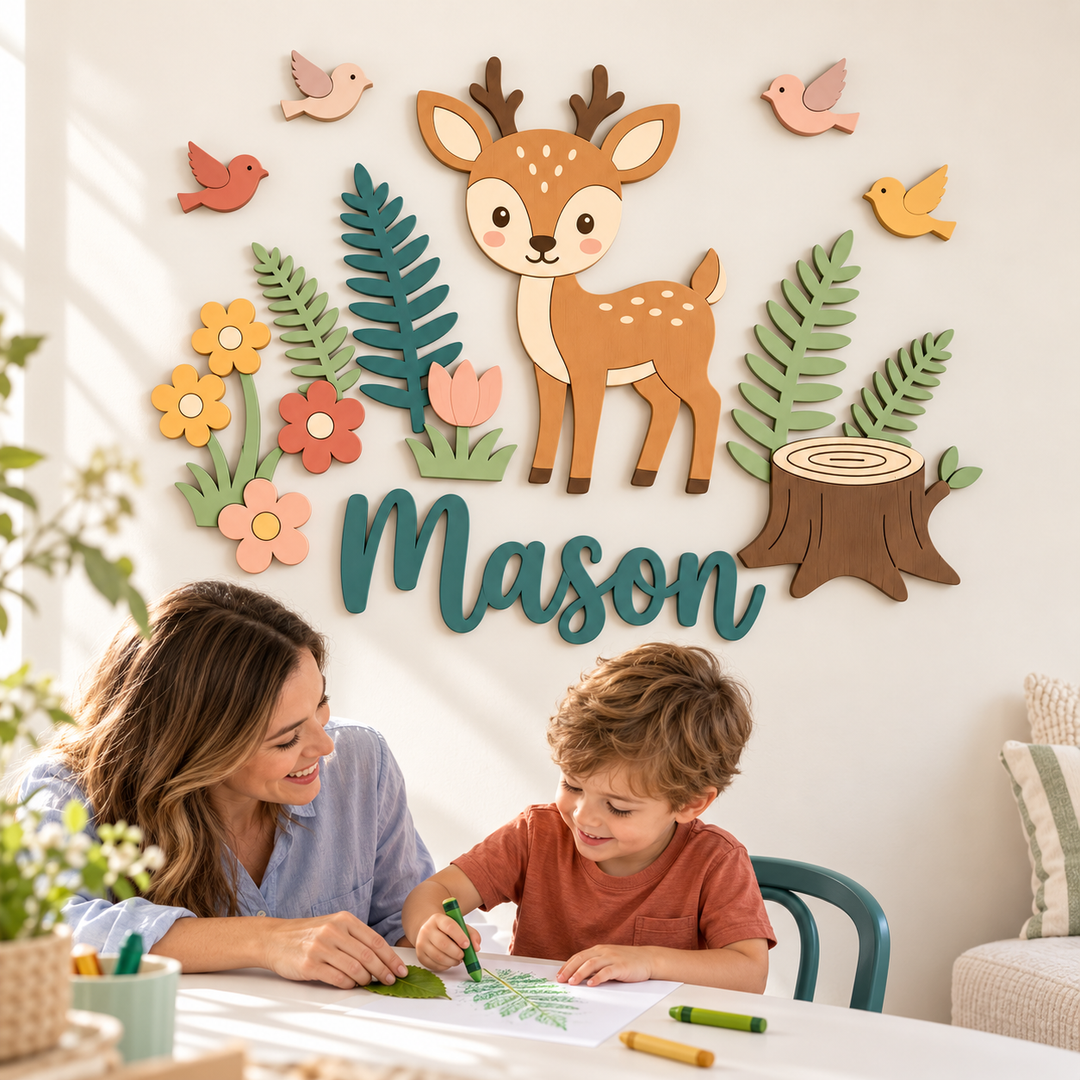 Personalized Wooden Nursery Name Sign – Animal Nursery Name Signs Woodemon