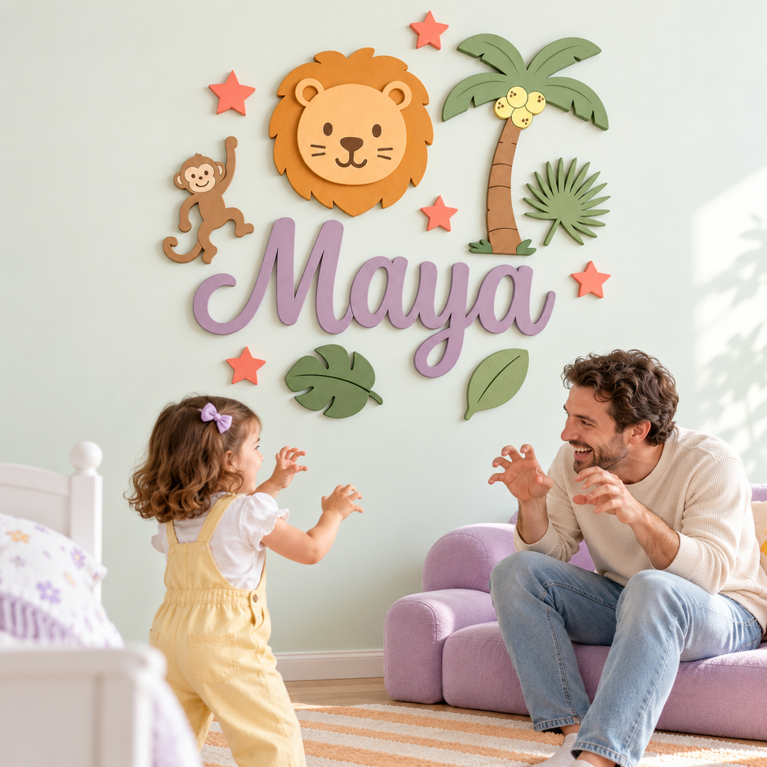Personalized Wooden Nursery Name Sign – Animal Nursery Name Signs Woodemon