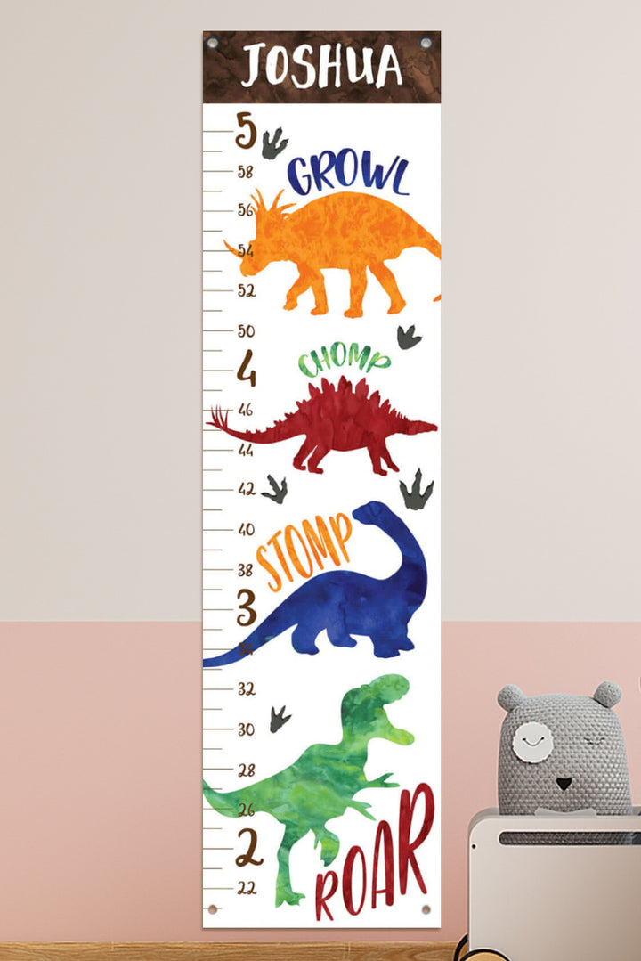 Personalized Dinosaur Hanging Canvas Height Ruler