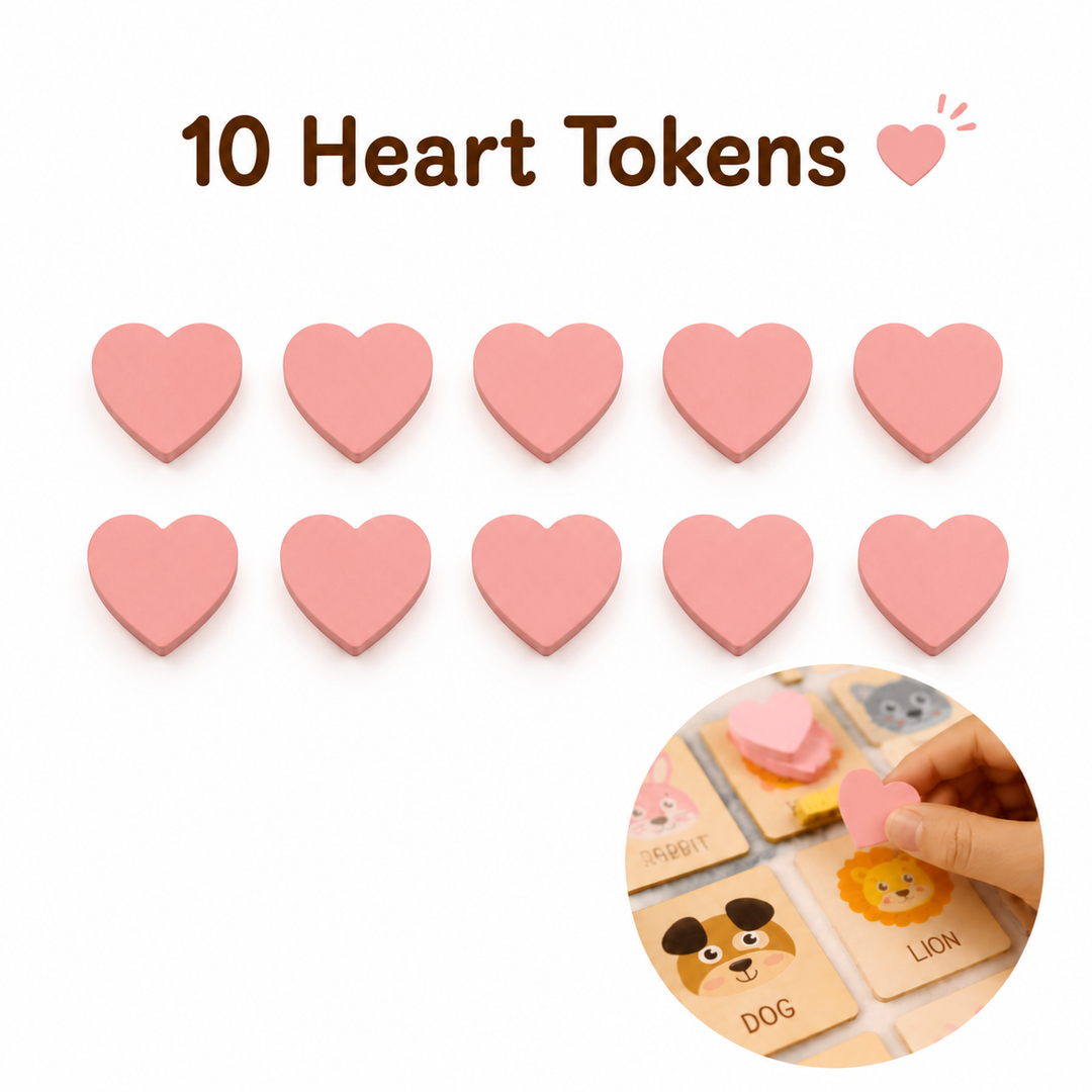 10 Heart Tokens Woodemon