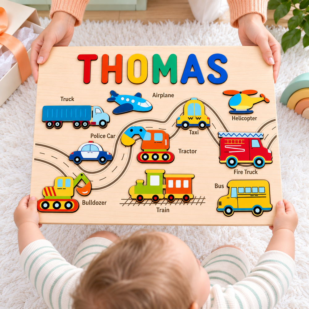 Personalized Wooden Name Puzzle for Toddlers Woodemon
