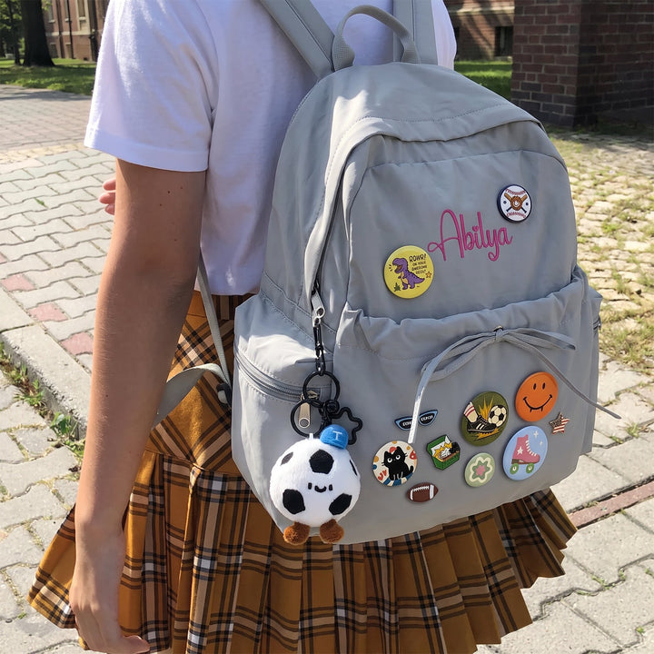 Personalized Kids Backpack with Embroidered Name and Badge Pins sokidsun