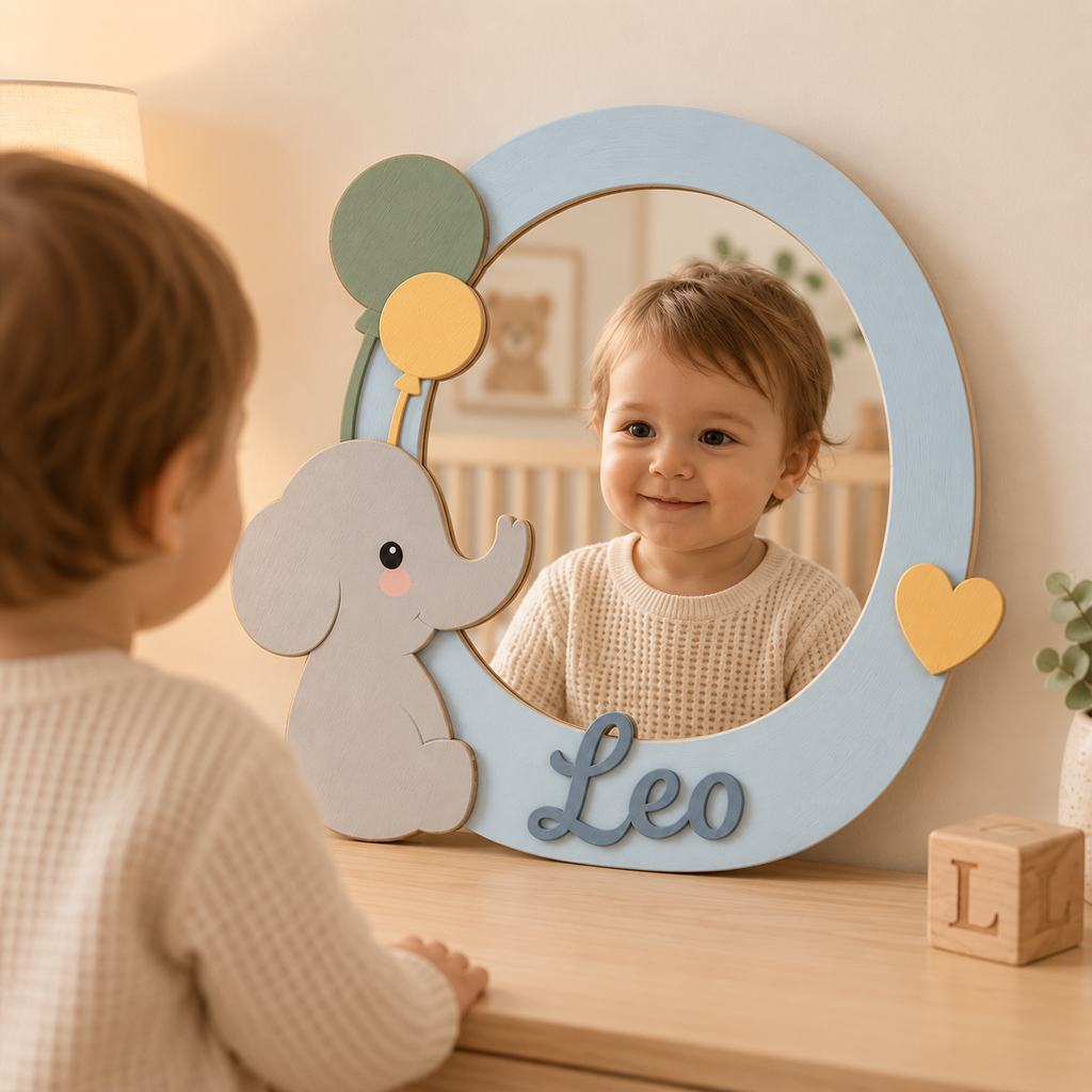 Personalized Animal Nursery Mirror for Baby Woodemon