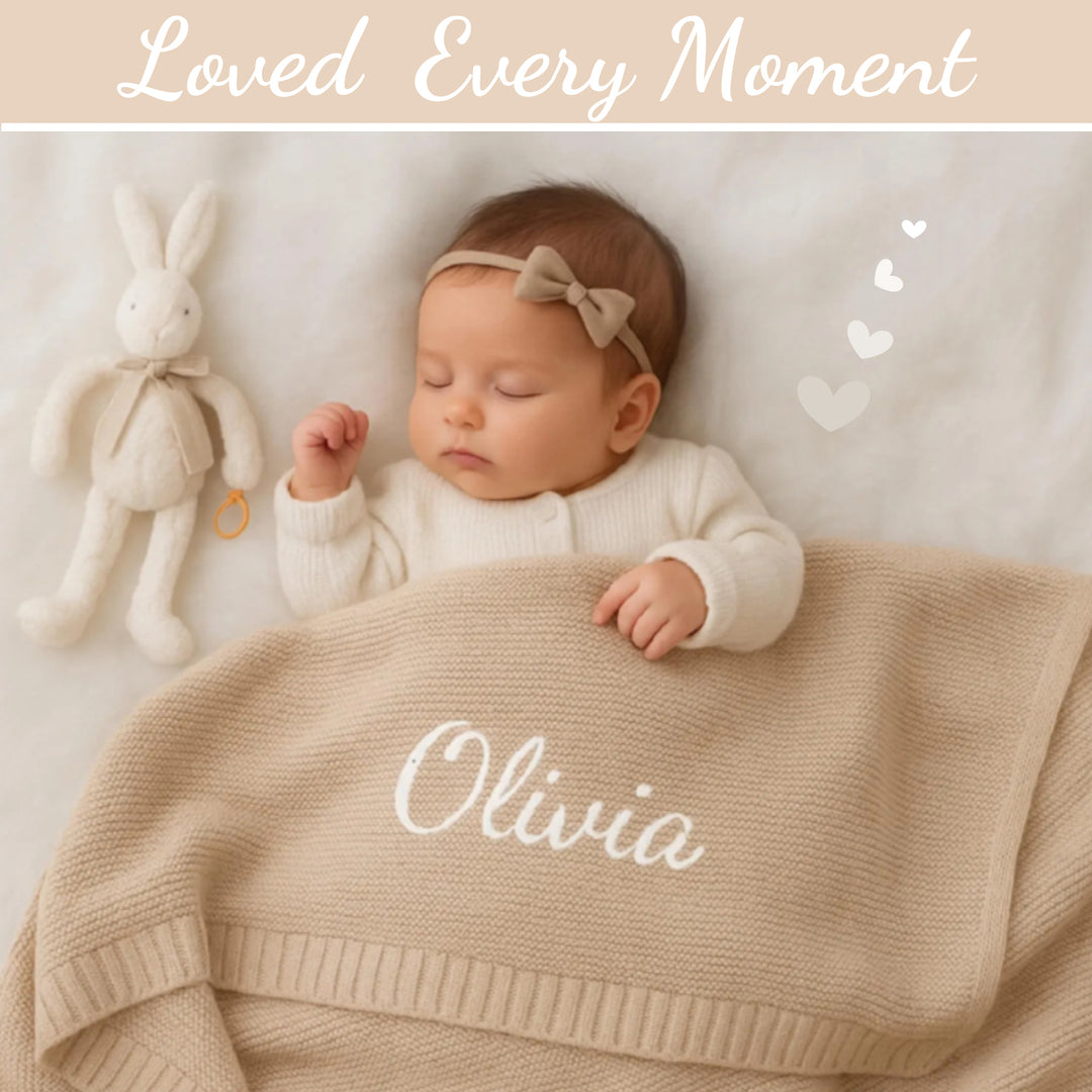 Personalized Baby Name Knit Blanket