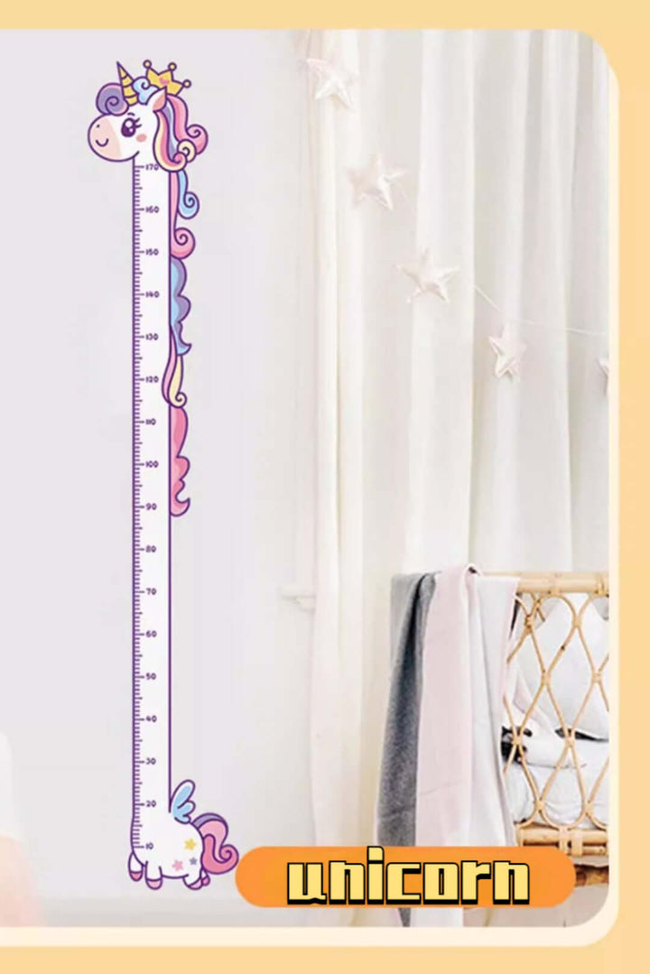 Unicorn Giraffe Dinosaur Baby Height Growth Chart Wall Sticker