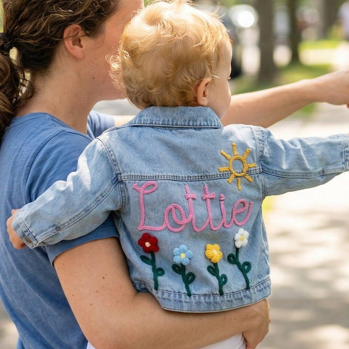 Personalized Kids Embroidered Denim Jacket - Sokidsun