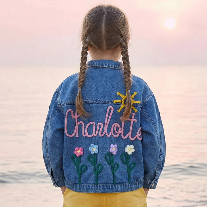 Personalized Kids Embroidered Denim Jacket - Sokidsun