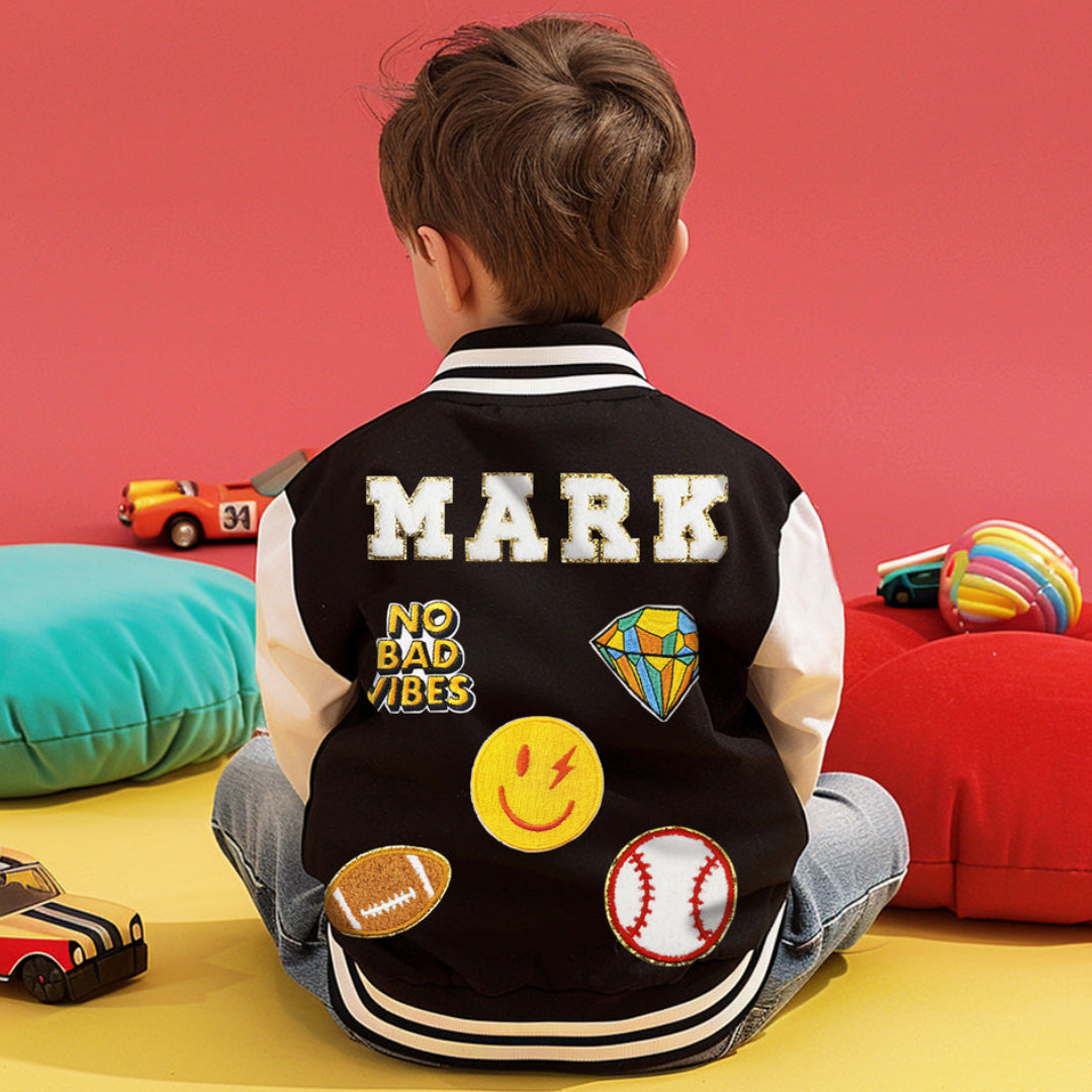 Personalized Kids Patch Baseball Jacket