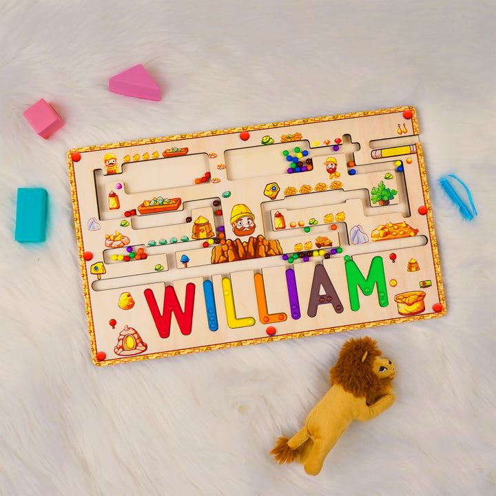 Personalized Wooden Magnetic Maze With Baby Name