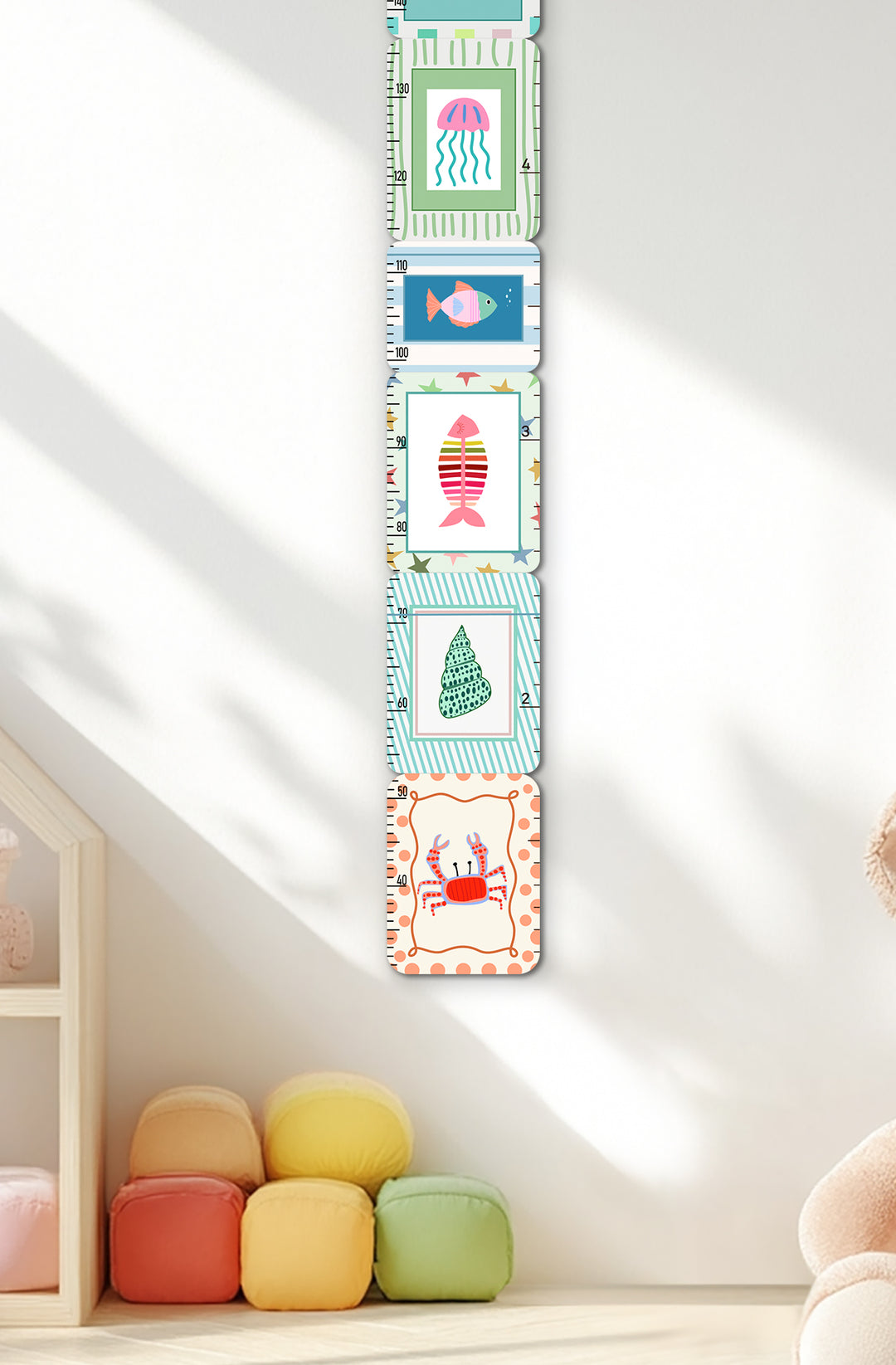 Personalized Wooden Sea Animal Growth Chart for Kids Woodemon