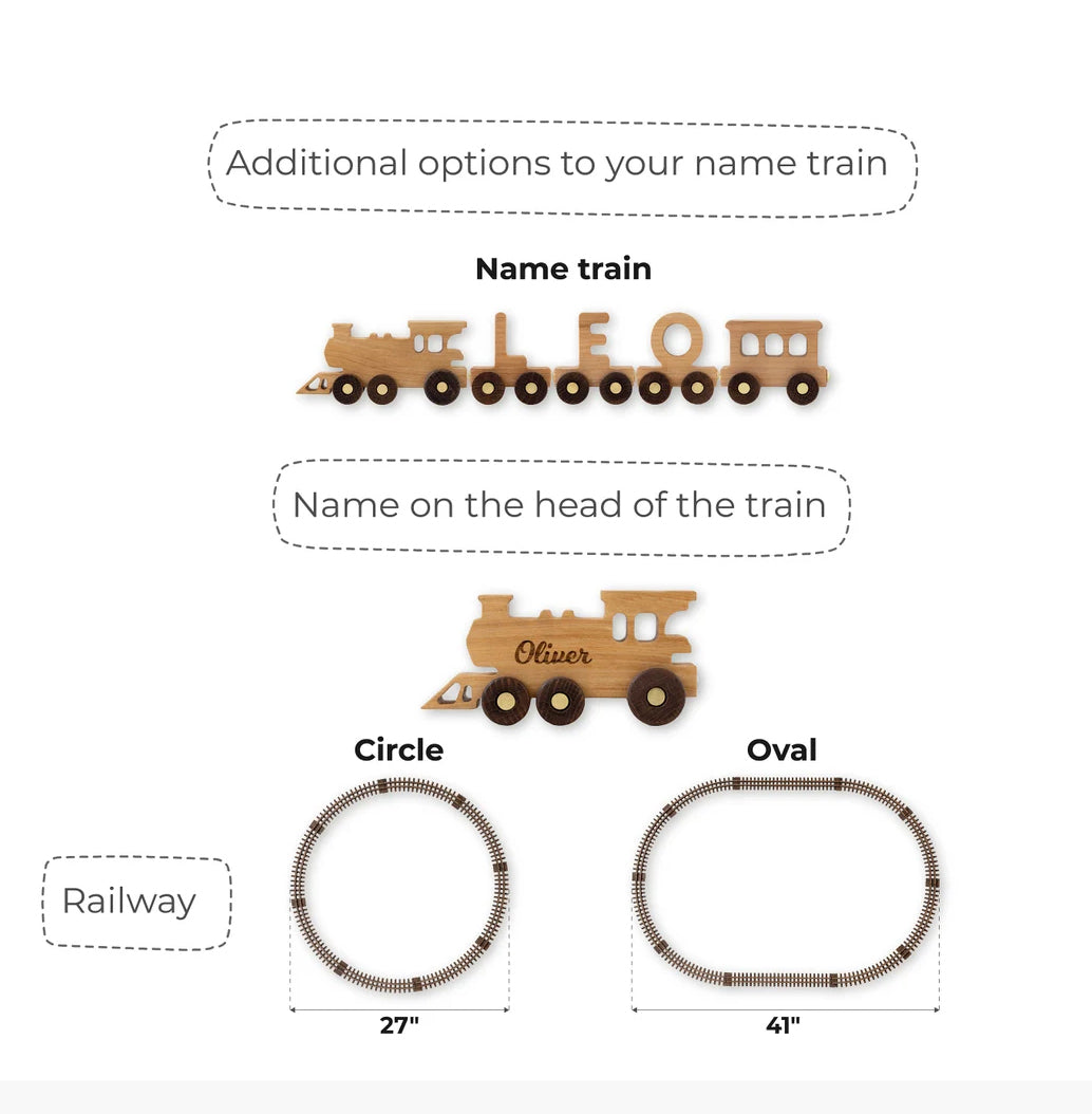 Personalized Wooden Train With Kids Name