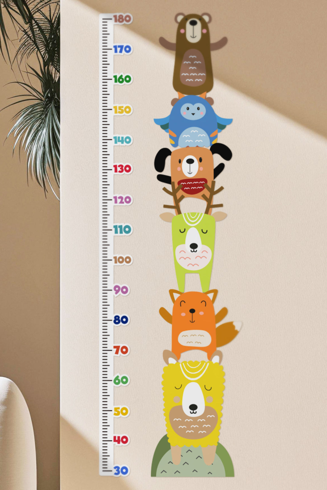 Animal Stack Growth Chart Wall Decals