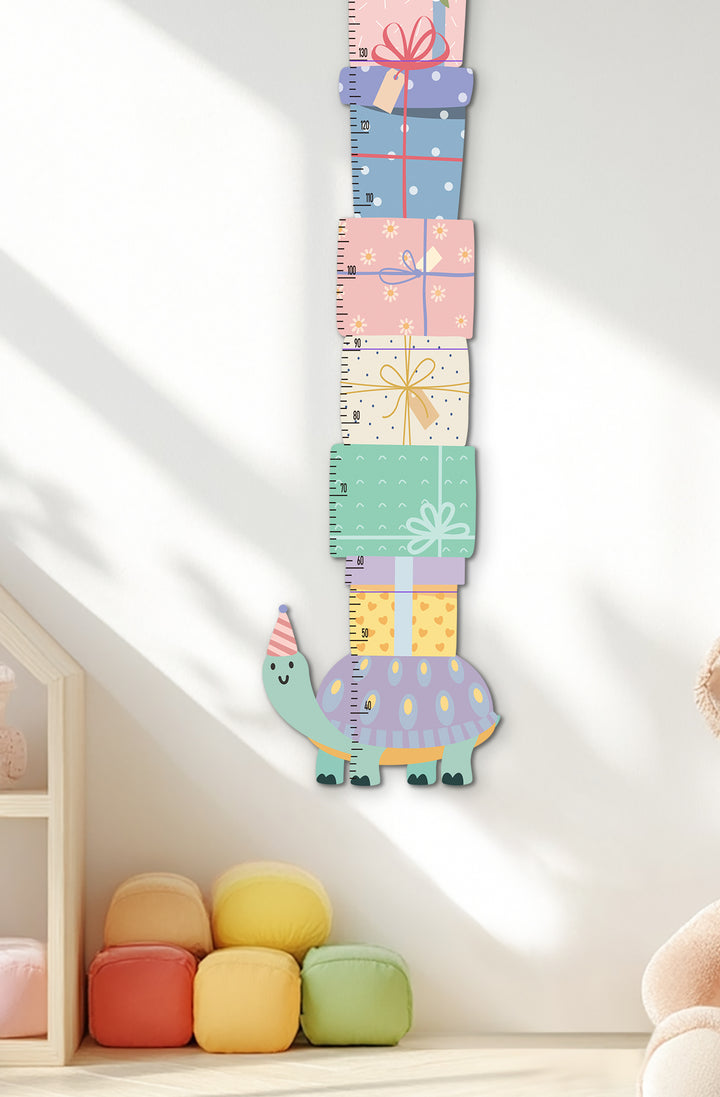 Personalized Wooden Turtle Gift Box Growth Chart for Kids Woodemon