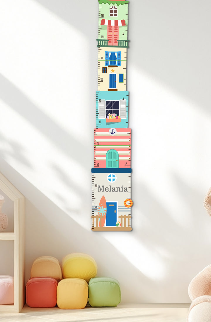 Personalized Wooden Coastal Growth Chart for Kids Woodemon