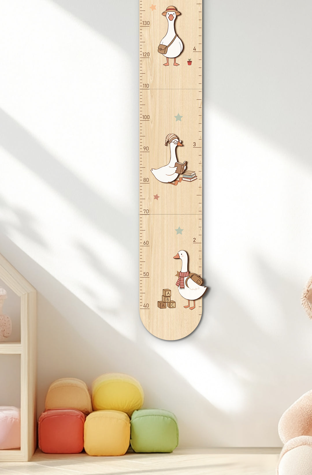 Personalized Wooden Goose Growth Chart with DIY Decor for Kids