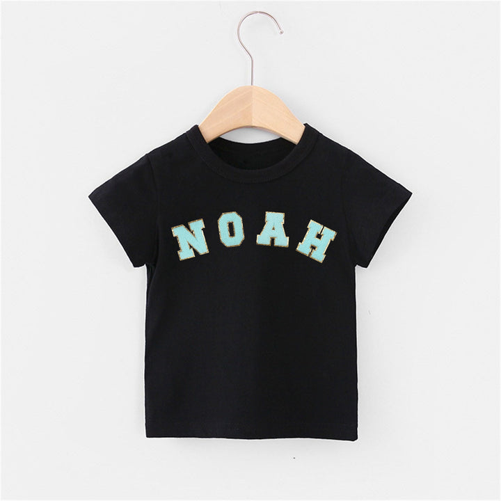 Personalized Toddler Patch Black T-shirt