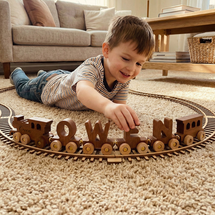 Personalized Wooden Train Set With Name