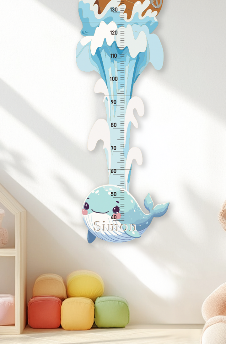 Personalized Wooden Pirate Adventure Growth Chart for Kids