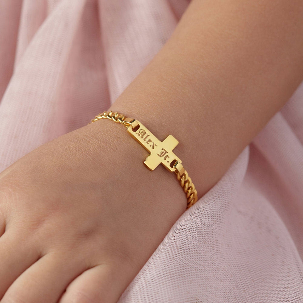 Cross Personalized Kids Name Bracelet