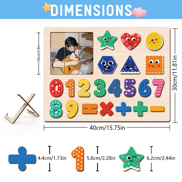 Personalized Photo Shape & Number Puzzle for Kids Woodemon