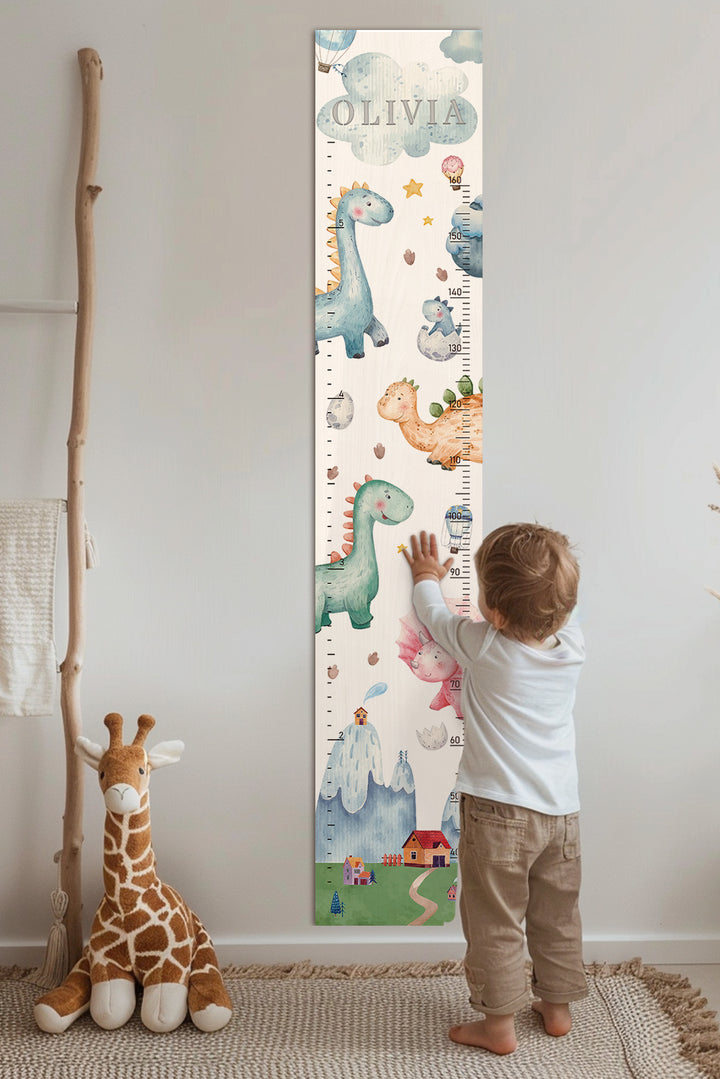 Personalized Wooden Dinosaur Growth Chart Height Ruler