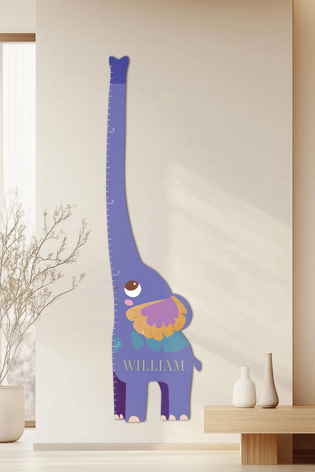 Personalized Wooden Elephant Growth Chart Ruler