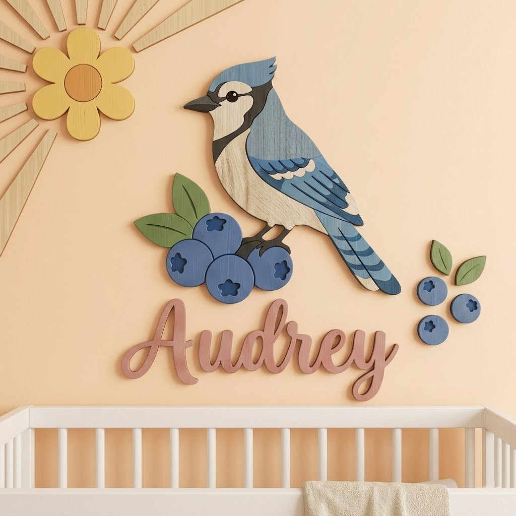 Personalized Wooden Nursery Name Sign – Cute Animal Themes