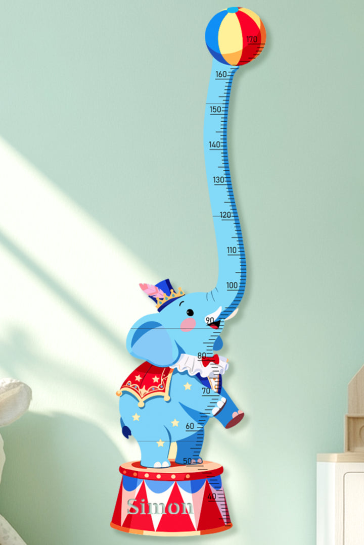 Personalized Wooden Circus Elephant Growth Chart for Kids